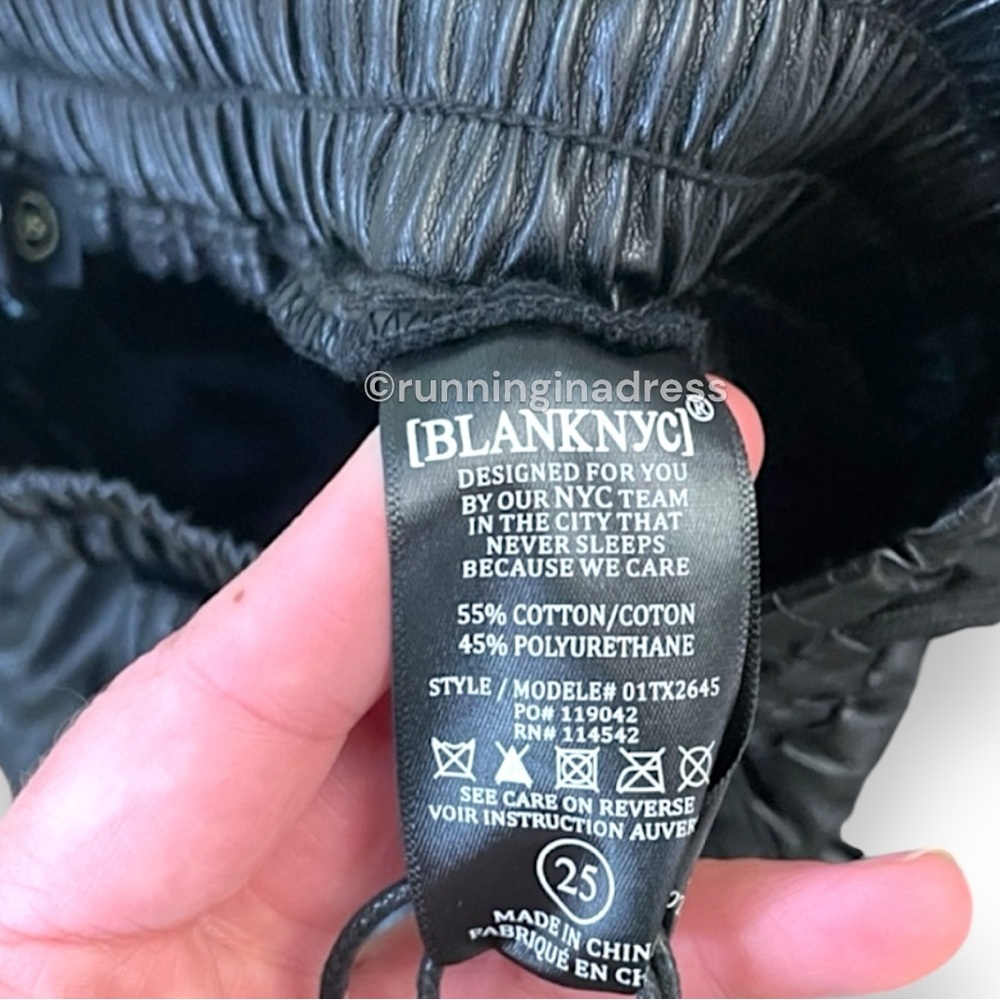 NWT BlankNYC Vegan Leather Joggers In Color Black Size 25 - Picture 6 of 11